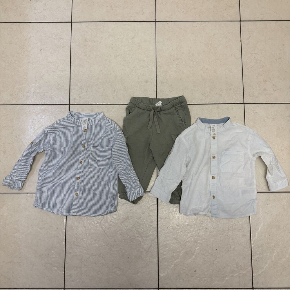 Boy Long Sleeve And Pants H&M Size 12-18 Mos Cute Outfit Pre Owned Good
